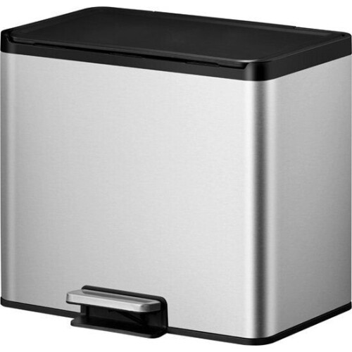EKO Ecocasa III - Recycling Pedaalemmer - 20+9 Liter - Mat RVS