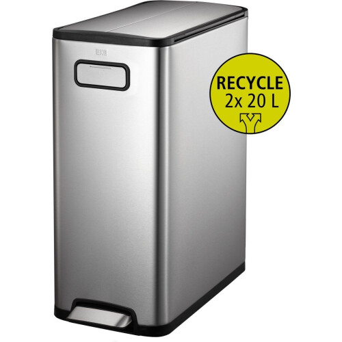 EKO Ecofly - Pedaalemmer 20+20L - Vleugeldeksel Soft Close - Mat RVS