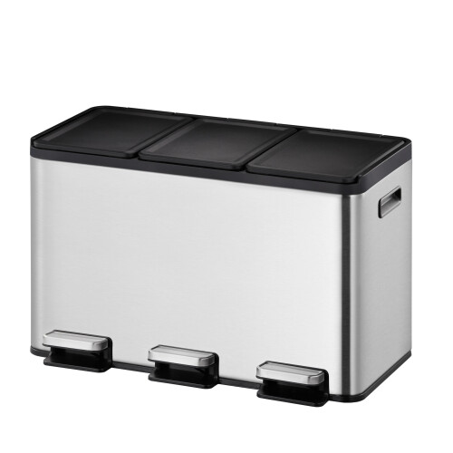 EKO Essential - Prullenbak - 3x 10 l - Mat RVS (3 stuks) Tweedehands