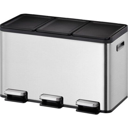 EKO Essential Splitted - Pedaalemmer 3x10 Liter - Soft-close - Mat RVS Tweedehands