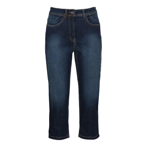 Elastische capri-jeans van bio-katoen in 4-pocket-style Tweedehands