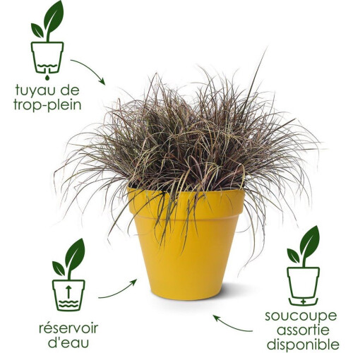 Elho Loft Urban Rond 50 - Bloempot voor Buiten -Ø 48.5 x H 44.5 cm - Warm grijs Tweedehands