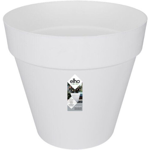 Elho Loft Urban Rond 60 - Grote Bloempot - Waterreservoir - 100% Gerecycled Plastic -Ø 58.0 x H 54.0 cm - Wit