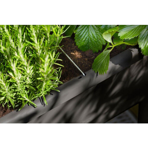 Elho Noa Kweektafel 80 - Kweekbak op Poten met Deksel - Waterreservoir -Ø 78.5 x H 34.2 cm - Living black