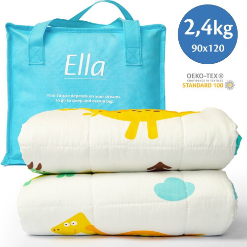 Ella Verzwaringsdeken Kind 2,4kg - 90 x 120cm - OEKO-TEX Katoen - Dino Tweedehands