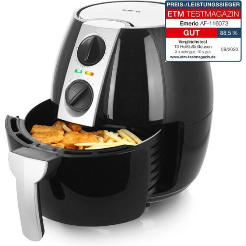 Emerio AF-116073 - Smart Fryer - 4,5L 1500W Cool Touch Vaatwasmachinebestendig - Zwart/Zilver