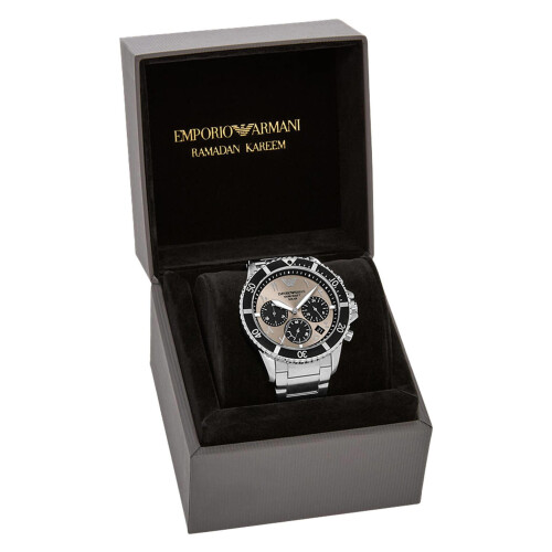 Emporio Armani WORLD EXPLORER Heren Horloge 43 mm - Zilverkleurig