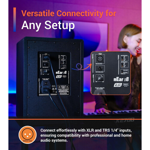 ESI nEAR i8 - actieve studiomonitor - 8-inch woofer - zwart