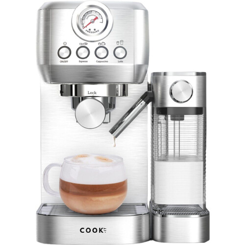 Espressomachine 20 Bar - Auto Melkopschuimer - Coffee Machine - Italiaanse pomp - RvS Koffiemachines - COOK-IT