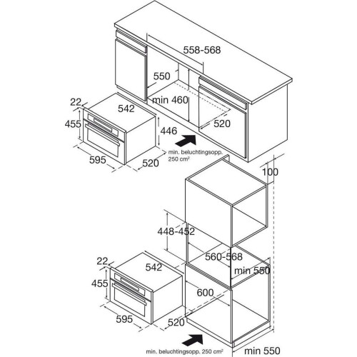 ETNA A2197RVS - Combimagnetron - Grill en hetelucht - Deels geïntegreerd