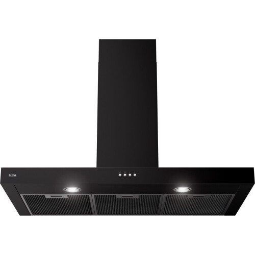 ETNA AB290ZT - Blokmodel Schouwkap - 3 Afzuigstanden - Zwart (90cm) - Energielabel A - 2 LED spots - Afvoer naar buiten of recirculatie