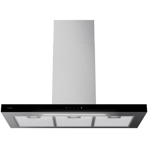 ETNA AB791RVS - Wandschouw afzuigkap - 632 m³/h - RVS met zwart glasdesign