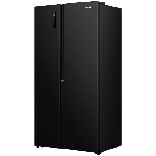 Etna AKV6178ZWA - Amerikaanse koelkast - No-Frost - Zwart - 178 cm Tweedehands