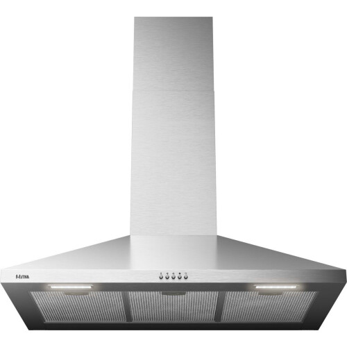ETNA AP491RVS - Schouwkap - 90 cm - RVS - Energielabel A+ - Druktoetsen - 2 LED spots - Geschikt voor recirculatie of afvoer naar buiten Tweedehands