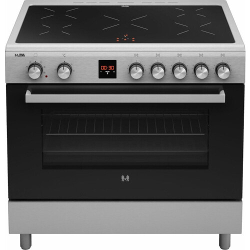 ETNA FI590RVS - Inductiefornuis 90 cm - 5 kookzones 105 l - RVS