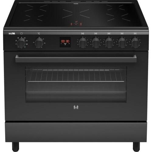 ETNA FI590ZWA - Inductiefornuis - 5 kookzones 90 cm - Zwart glas