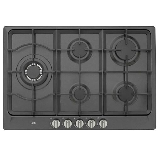 ETNA KG775ZTA - Gaskookplaat - Wokbrander - 75 cm - Mat Zwart