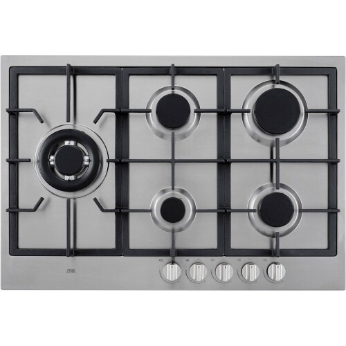 ETNA KG875RVSA - Gaskookplaat - 5 pits met wokbrander - RVS - 75 cm Tweedehands