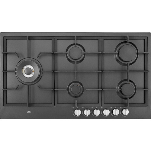 ETNA KGF889ZTA - Gaskookplaat - Wokbrander 90 cm - Mat Zwart Tweedehands