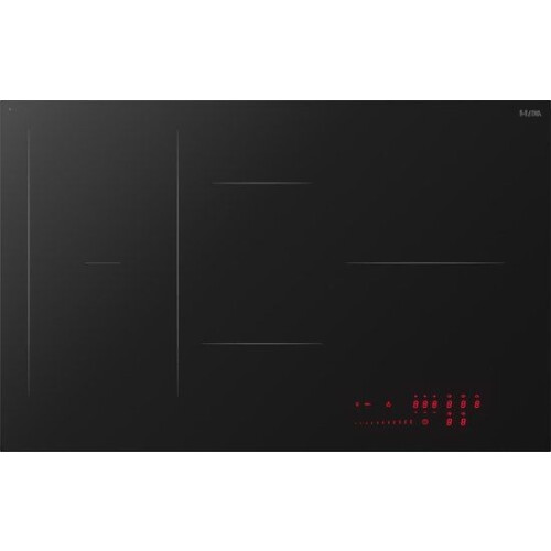 ETNA KIF880ZT - Inbouw inductiekookplaat - Zwart - 80 cm - 1/2/3 fase - 5 zones - 2 octavormige kookzones voor extra groot kookoppervlak - 5 timers