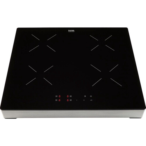 ETNA KIV164RVS - vrijstaande inductie kookplaat - 4 kookzones - zwart glas met RVS look Tweedehands