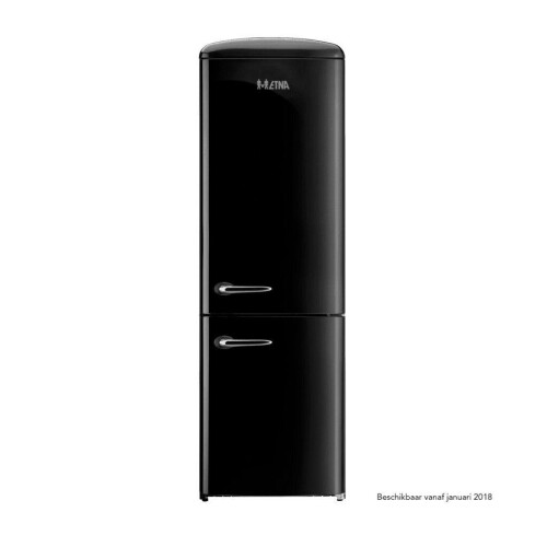 ETNA KVV594ZWA - Retro koelkast - 222 liter koelgedeelte 91 liter vriesgedeelte - Energielabel F - Zwart Tweedehands
