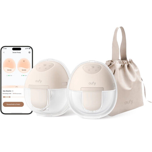 Eufy Draagbare Borstkolf E10 - Handsfree Elektrische Borstkolf - App-bediening 17mm-24mm Borstschilden - Ultra-Stil