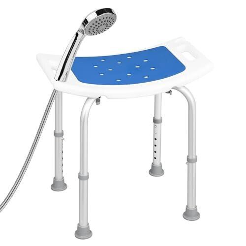 Eugad Douchezitje Verstelbaar - Ergonomisch, Antislip, Aluminium - Zilver