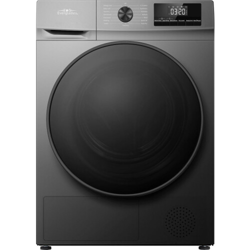 Everglades EVHP9056B - Warmtepompdroger - 9KG - A+++ - Titanium Grijs - Incl. Afvoerset - Trommelverlichting