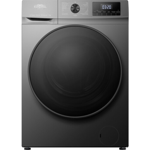 Everglades EVWM91402AG - Wasmachine - 9KG - A Klasse - Stoomfuncties - Koolborstelloze Motor - Zeer Stil 72dB - Titanium Grijs