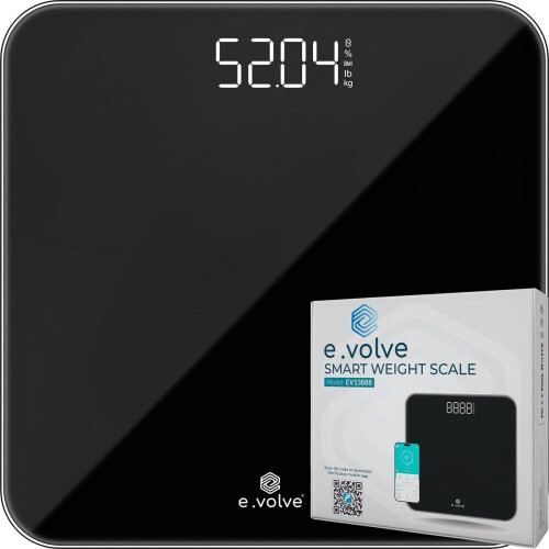 e.volve Weegschaal - Personenweegschaal Digitaal - Gewicht&BMI - Zwart Tweedehands