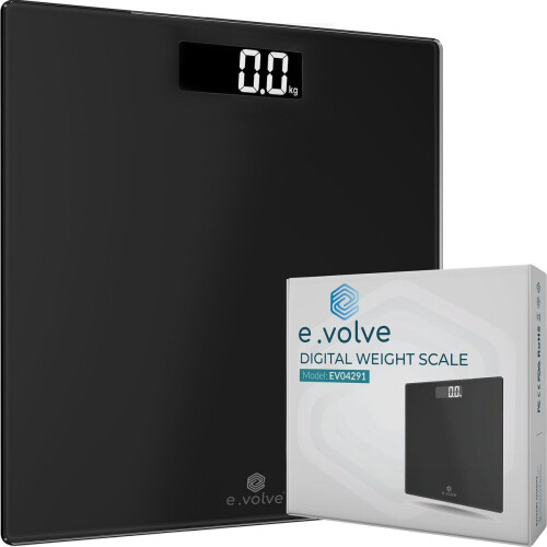 e.volve Weegschaal - Personenweegschaal Digitaal - Precisie tot 0,1 kg - Zwart Tweedehands