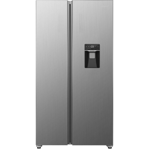 Exquisit SBS146-WS-040ES - Amerikaanse koelkast - Waterdispenser - No Frost - 439 liter - Zilver Tweedehands