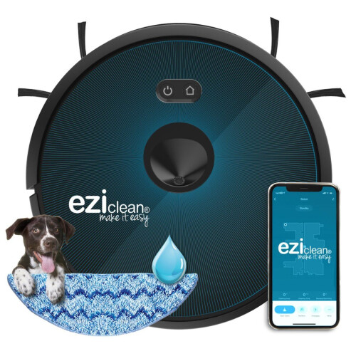 Eziclean Aqua Connect x650 - Robotstofzuiger met Dweilfunctie - Spraakbesturing - Zwart Tweedehands