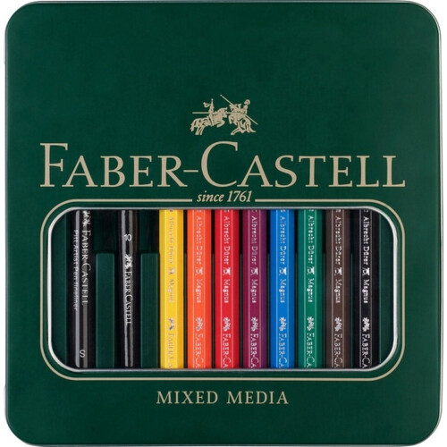 Faber-Castell FC-216911 - Giftset Albrecht Dürer - 8 kleurpotloden 1 Pitt artist pen zwart 1 kwast Tweedehands