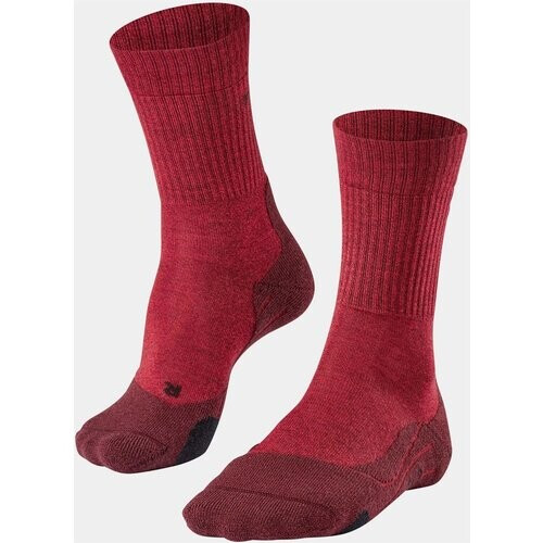 Falke TK2 Wool Sok Dames Donkerrood/Middengrijs Tweedehands