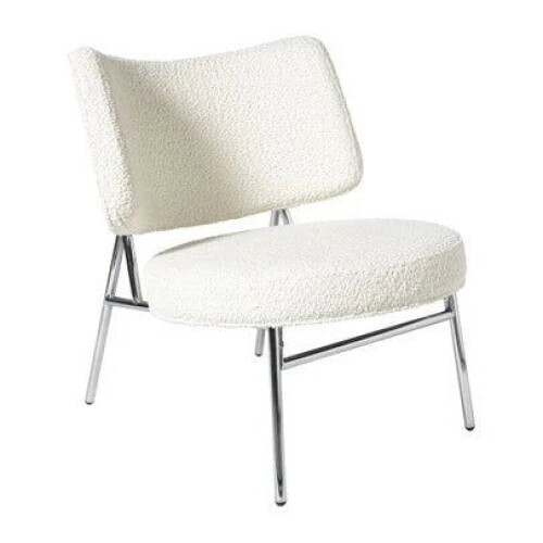 Fauteuil Amber - stijlvol design - wit/zilverkleurig - 71,5x63x70,5 cm Tweedehands