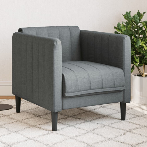 vidaXL Fauteuil - Stof - Donkergrijs - 69x76,5x74,5 cm