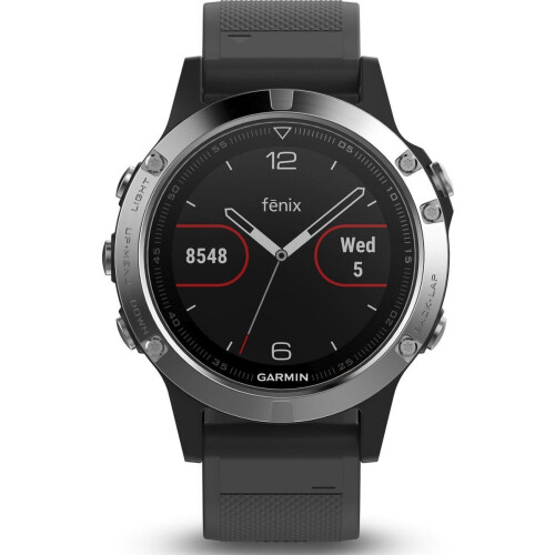 Fenix 5 - GPS Horloge - 10 ATM waterdicht - Zwart/Zilver Tweedehands