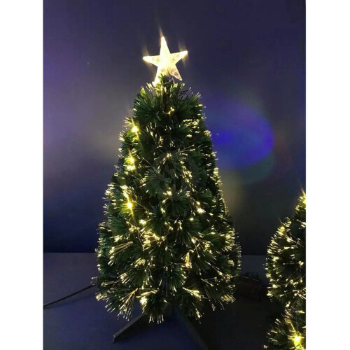 Fibre Optic kerstboom - H90 cm - 20 warm witte LED - kunstboom - verlichte kunstboom