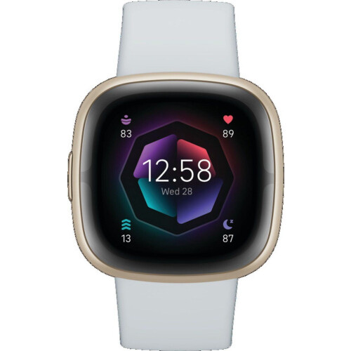 Fitbit Sense 2 - Smartwatch - Stressmeting en slaapmonitoring - Goud (Blauw Wit)