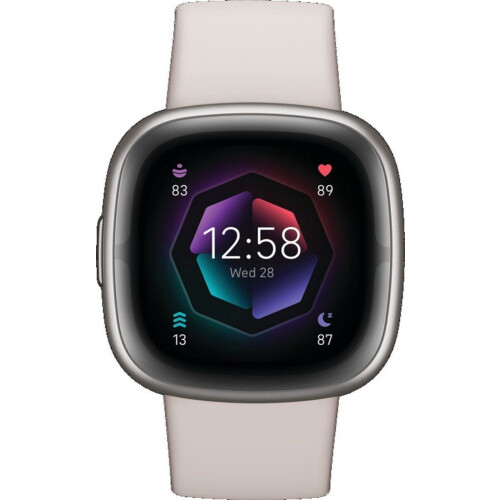 Fitbit Sense 2 - Smartwatch - Stressdetectie Slaapmonitor - Zilver (Wit)