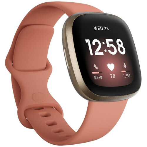 Fitbit Versa 3 - Smartwatch met GPS en Hartslagmeting - Goud Roze Tweedehands