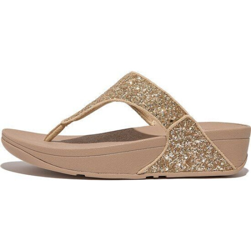 FitFlop Lulu - Slippers - Glitter bovenwerk - Beige Tweedehands