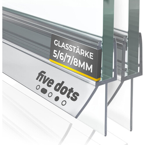 Five dots Douchedeurstrip - 2 x 6 mm - 100 cm - Anti-lek&Anti-vergeling (2 stuks)