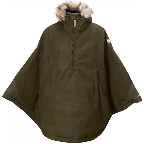 Fjällräven Luhkka Poncho Dames Donkerkaki/Middenkaki Tweedehands