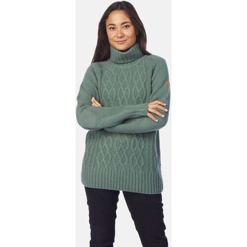 Fjällräven Övik Cable Knit Roller Neck Trui Dames Middengroen Tweedehands