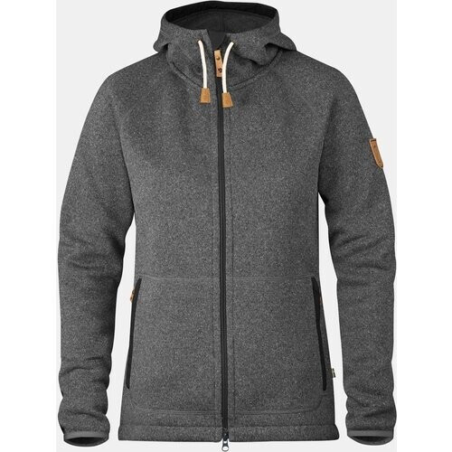 Fjällräven Övik Fleece Hoodie Vest Dames Donkergrijs Mengeling Tweedehands