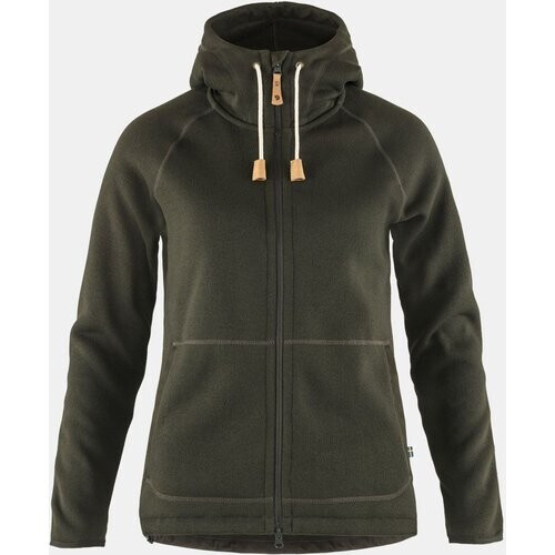 Fjällräven Övik Fleece Hoodie Vest Dames Donkerkaki Tweedehands