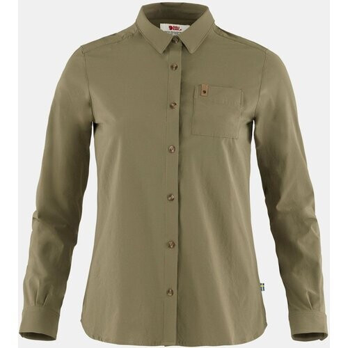 Fjällräven Övik Lite Blouse LS Dames Middengroen/Lichtgroen Tweedehands